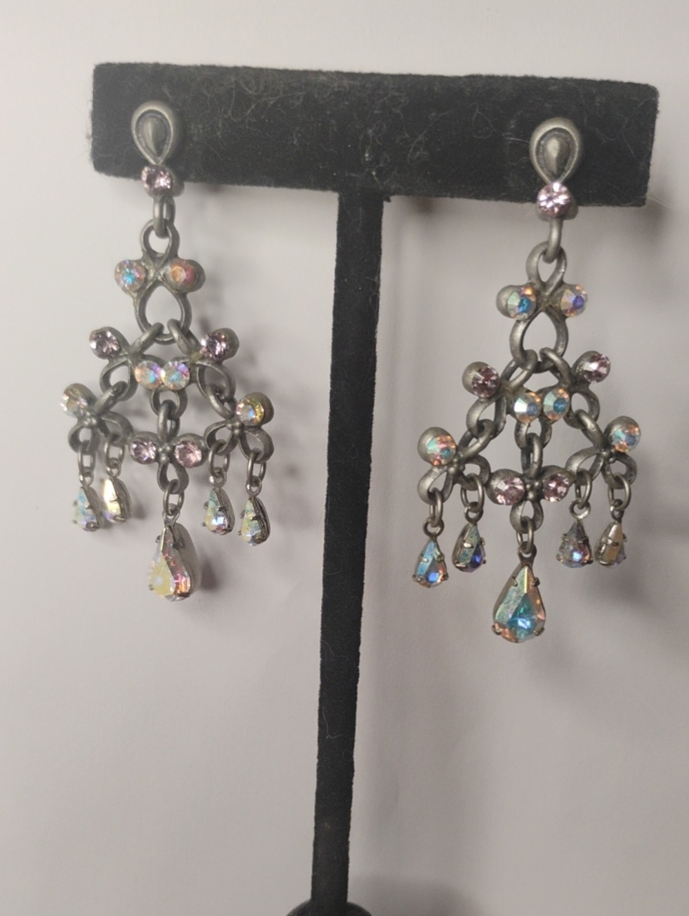 Vintage Handcrafted Swarovski Crystal Chandelier Earrings Y2K 2000's